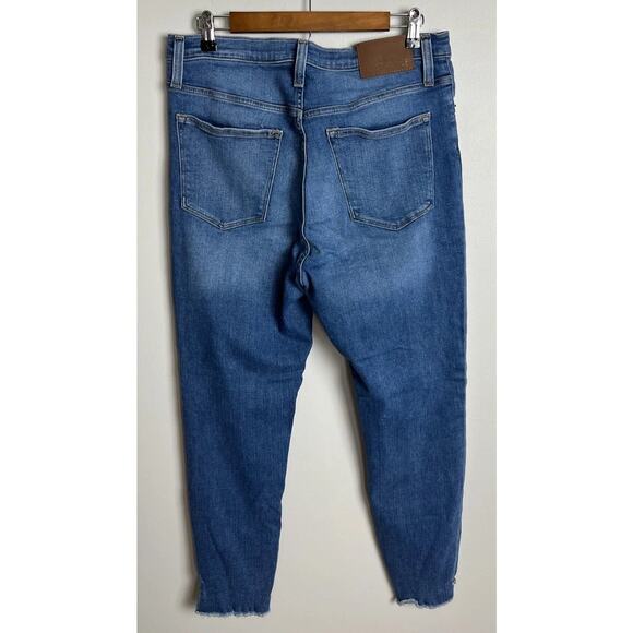 J.Crew Mercantile Button Fly Skinny Jeans Size 31 Medium Wash Raw Hem Women’s - Picture 2 of 7